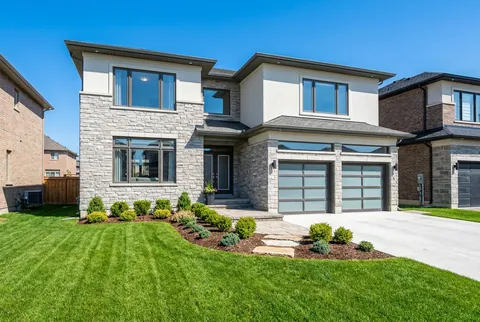 A sunny brick-and-stone family home.
